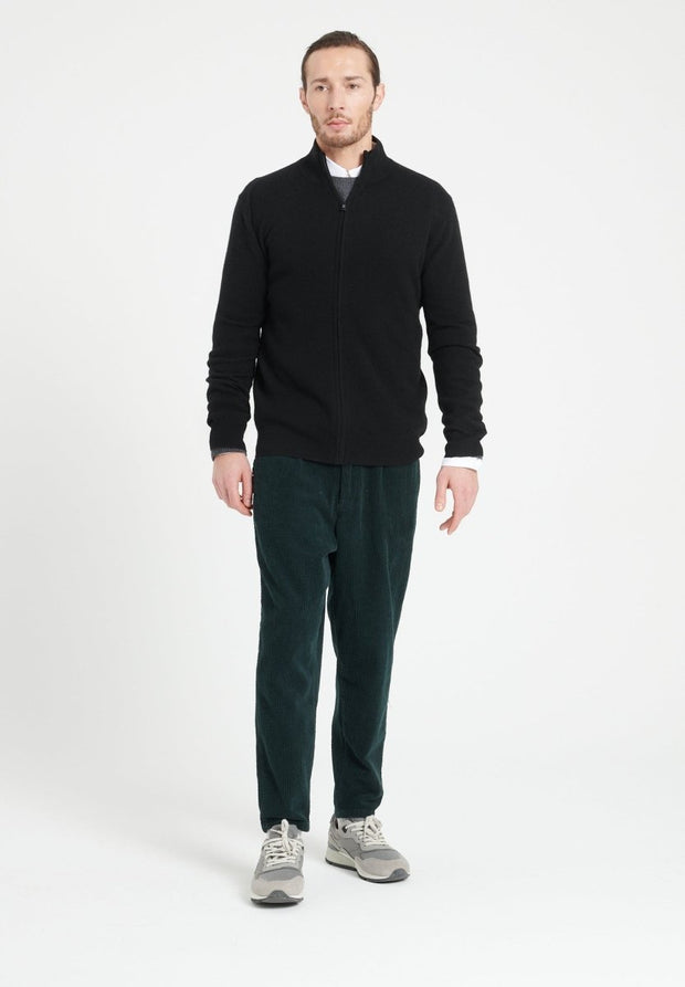 LUKE 8 men’s black cashmere zip-up waistcoat